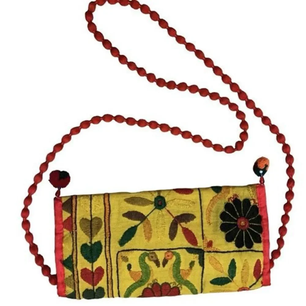 Embroidered Indian Crossbody Sling Purse